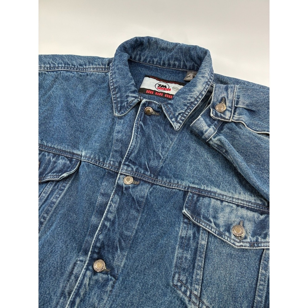 Y2K Bugle Boy Millennium Series Denim Trucker Jacket Mens XL Blue Cotton Vintage